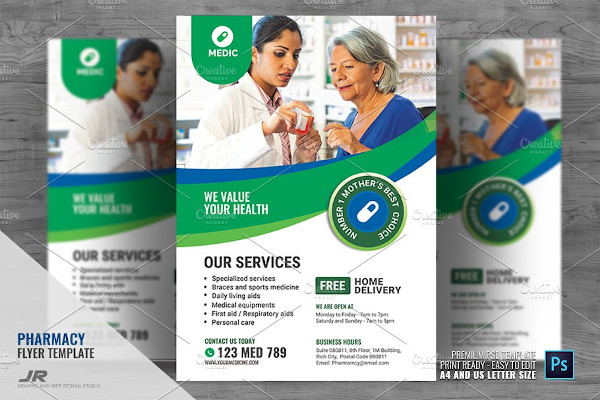 pharmacy and health services flyer template