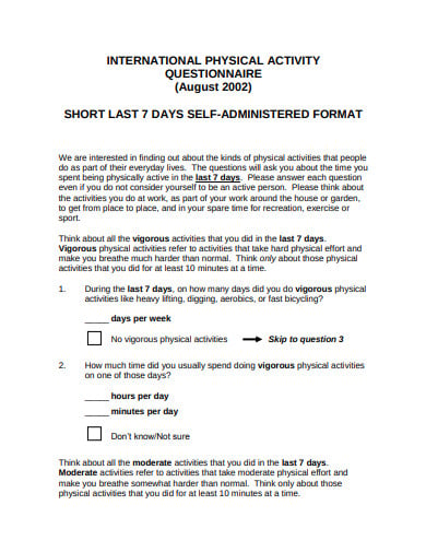 physical-activity-questionnaire-format