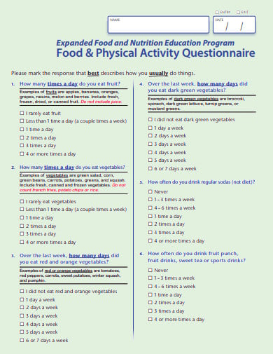 physical-education-activity-questionnaire-template
