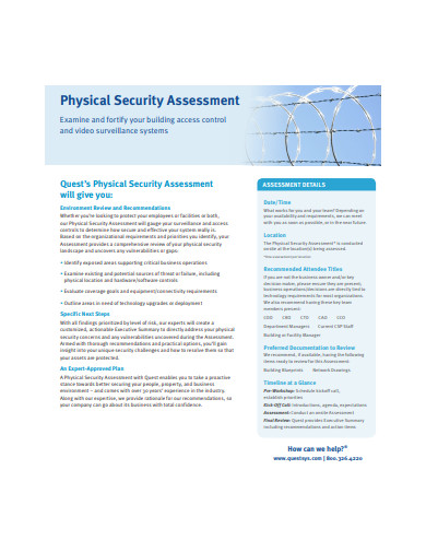 physical security assessment example