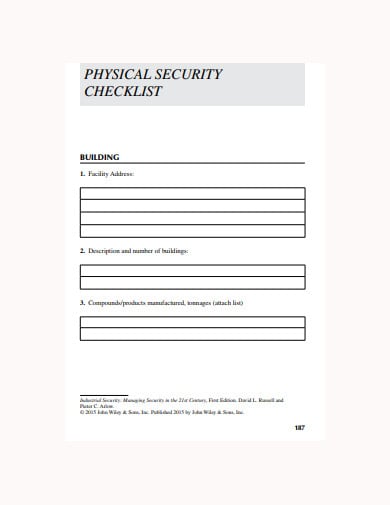 physical security checklist template