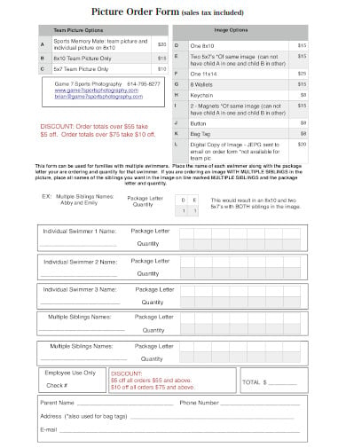 picture order form example in pdf