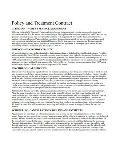 policy and treatment contract template