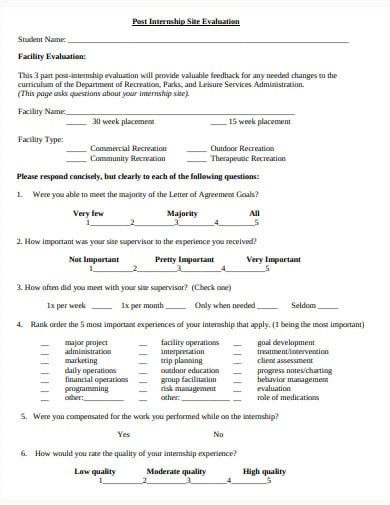 post-internship-site-evaluation-form-template