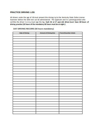 Free Printable Driver's Daily Log Book Templates [Excel, PDF] Example