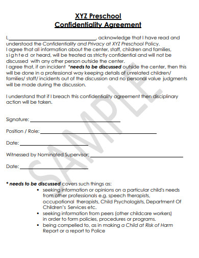 pre-school-teacher-confidentiality-agreement