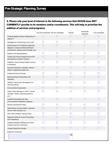 5 Strategic Planning Questionnaire Templates In Pdf Ms Word