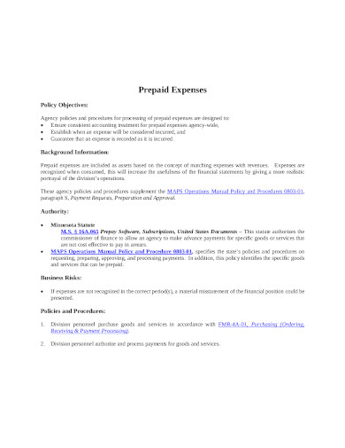 prepaid expenses template