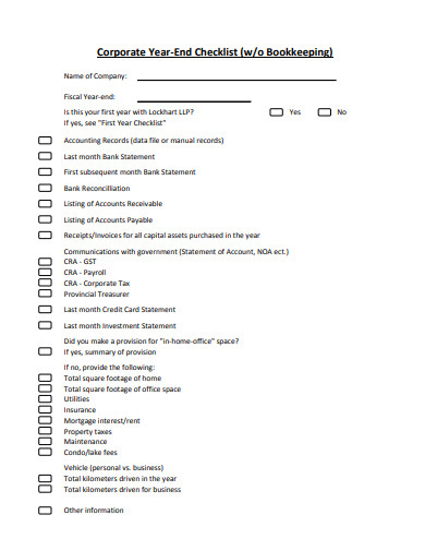 14+ Bookkeeping Checklist Templates in PDF | DOC