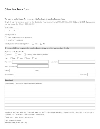 printable client feedback form template