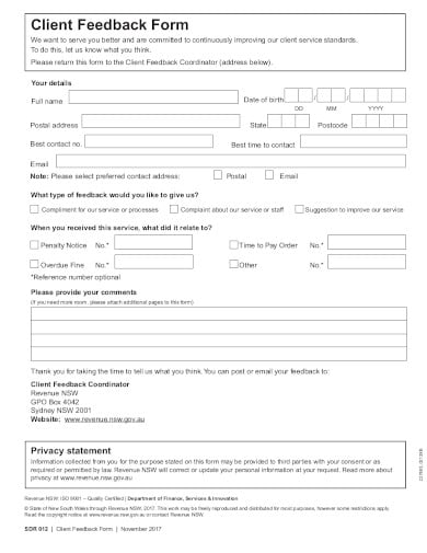 printable client feedback form in pdf