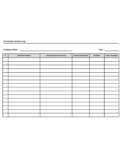 FREE 7+ Corrective Action Log Templates in MS Word | PDF