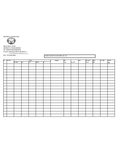 printable fixed asset register in excel