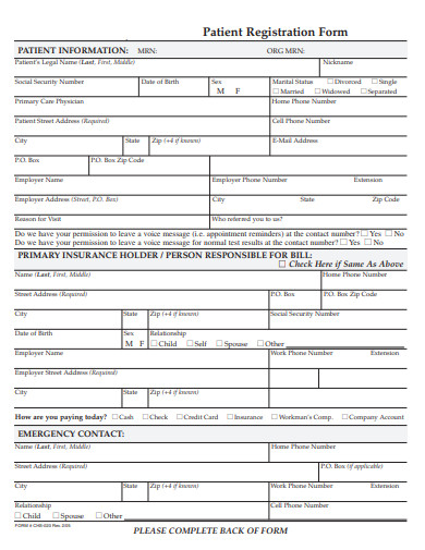 printable patient registration form