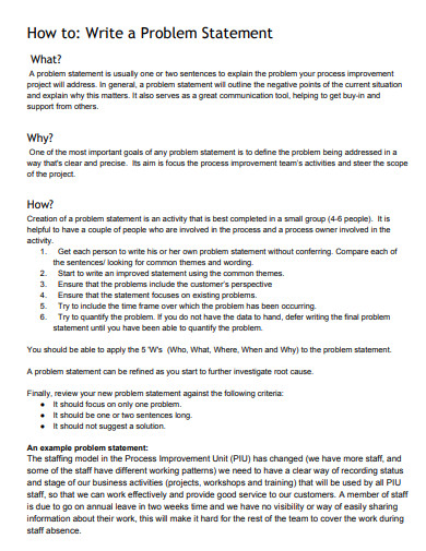 problem statement template example