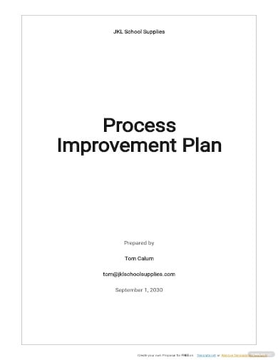 process improvement plan template