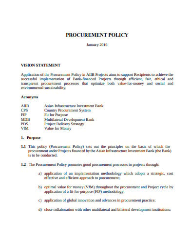 6  Charity Procurement Policy Templates In Pdf ED6