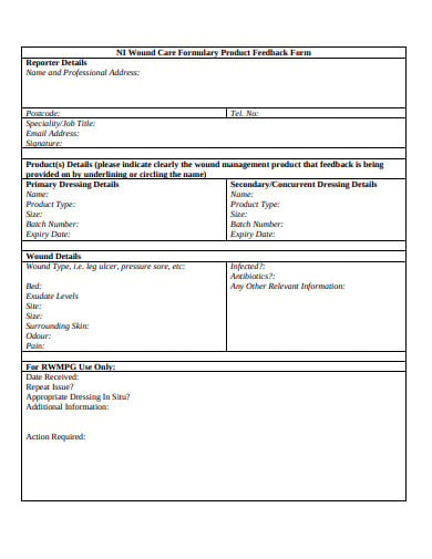 product feedback form in pdf