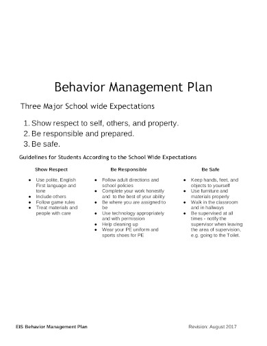 17 Behaviour Management Plan Templates In Pdf Doc 6485