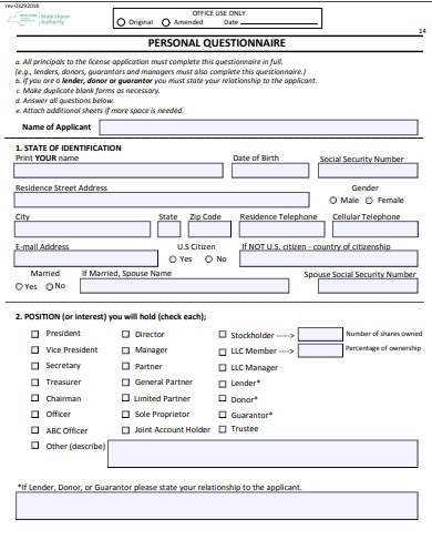 pre admission questionnaire personal statement