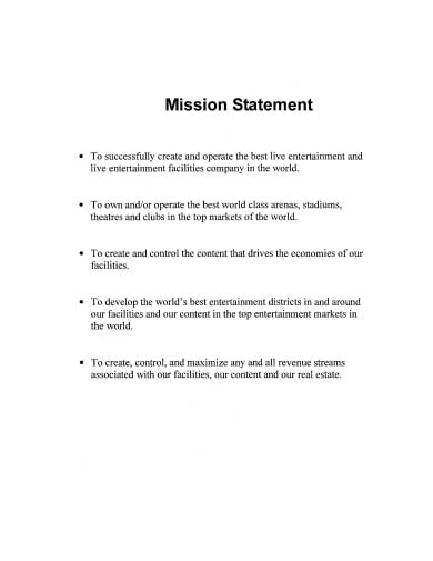 real estate business plan mission statement