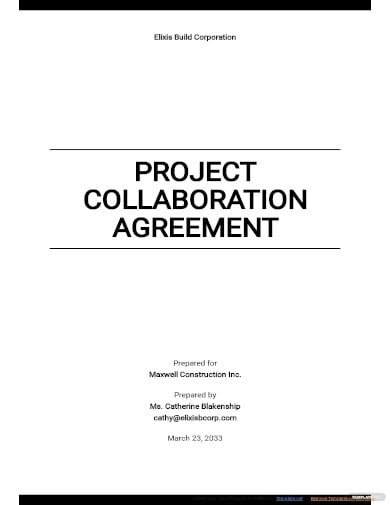 project collaboration agreement template