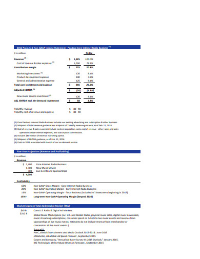 projected-non-gaap-income-statement-template
