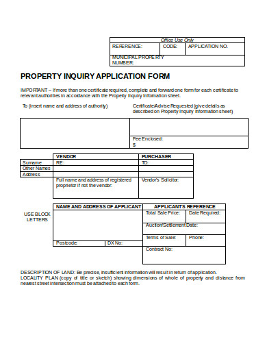 22+ Property Inquiry Form Templates in PDF | DOC