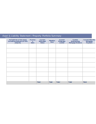 14 Assets Liabilities Statement Templates In DOC PDF 14 Assets Liabilities Statement Templates In DOC PDF