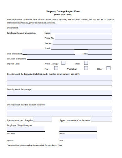 property damage report form