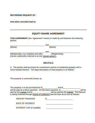 property equity share agreement template