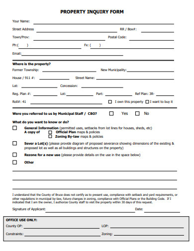 22+ Property Inquiry Form Templates in PDF | DOC