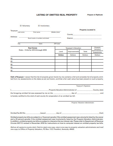 property listing format