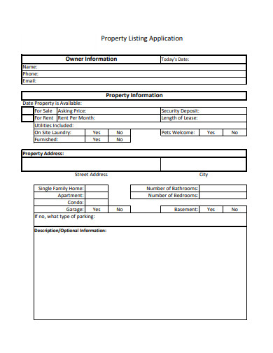 property listing template