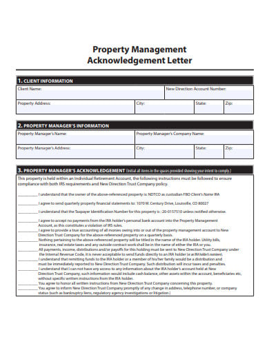 property-management-acknowledgement-letter