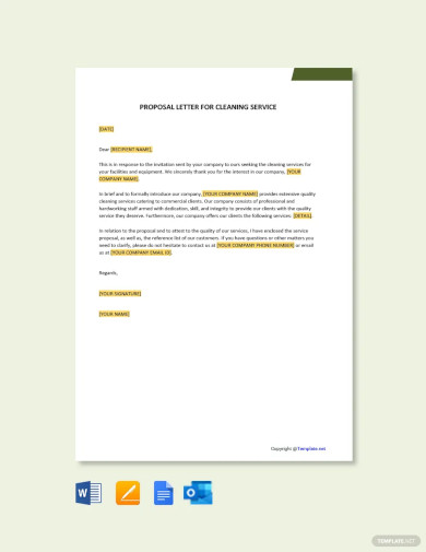 proposal letter for cleaning services template
