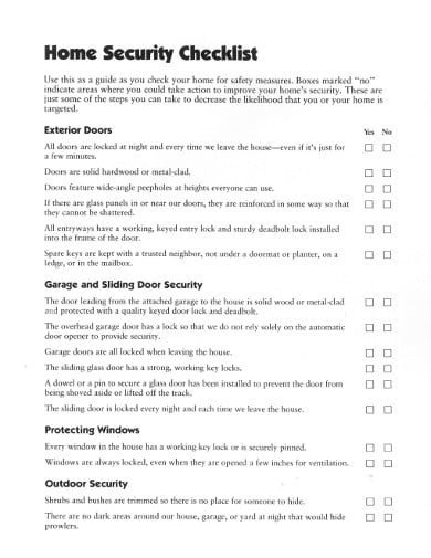 protecting home security checklist