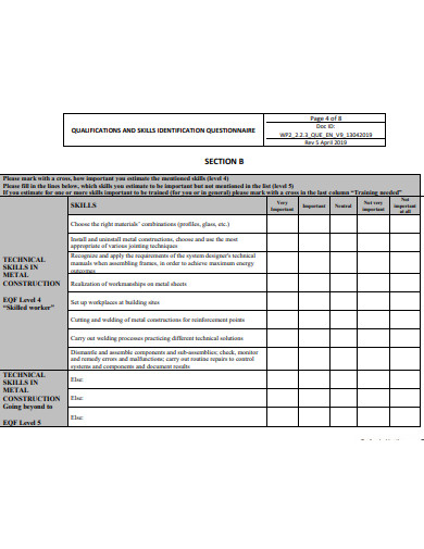 19+ Identification Questionnaire Templates in PDF | DOC