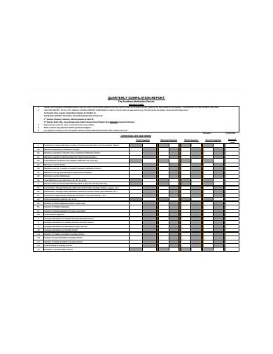 quarterly church compilation report template