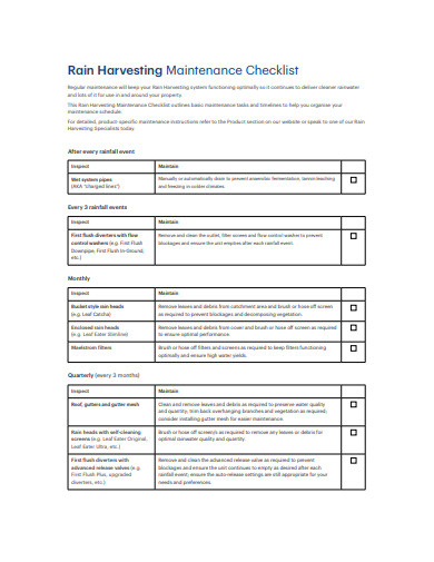 25+ Maintenance Checklist Templates in Google Docs | Word | Pages | PDF ...