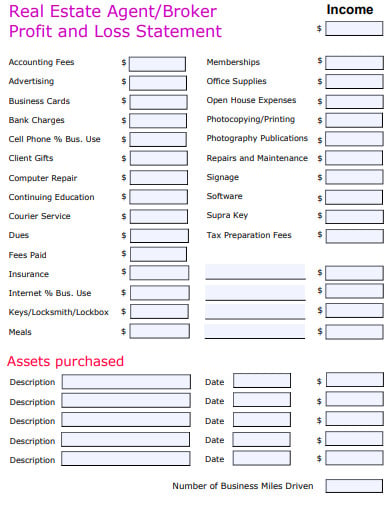 real-estate-agent-profit-and-loss-statement-template