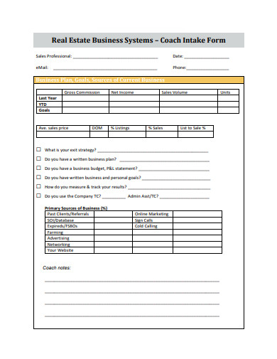10 FREE Real Estate Intake Form Templates In PDF DOC