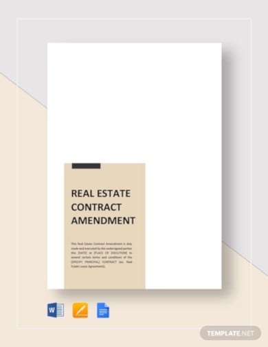 real estate contract amendment template