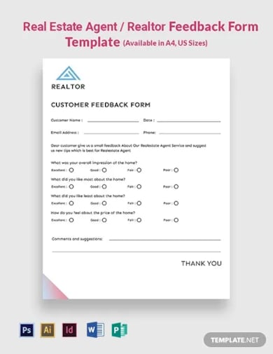 real estate customer feedback form template