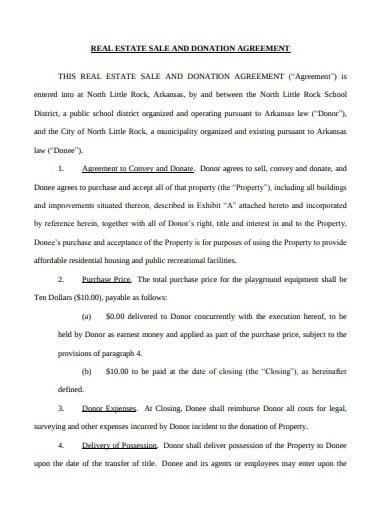real estate donation agreement