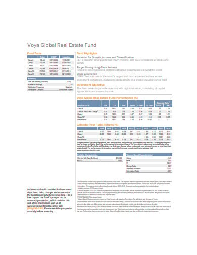 real-estate-fund-fact-sheet-template