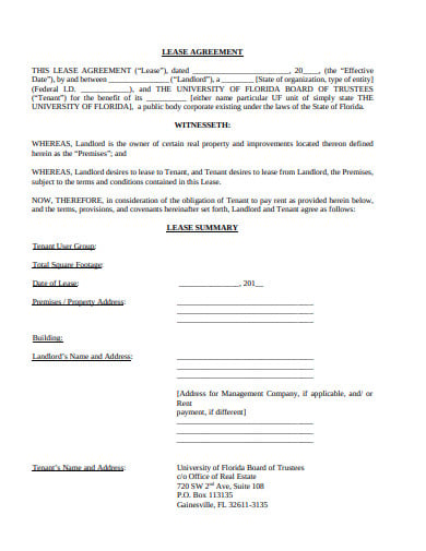real estate lease agreement template