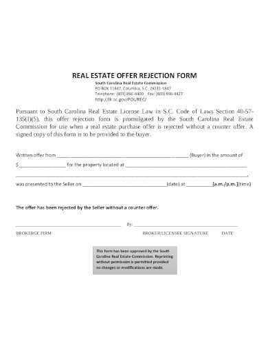 real-estate-offer-rejection-letter-form