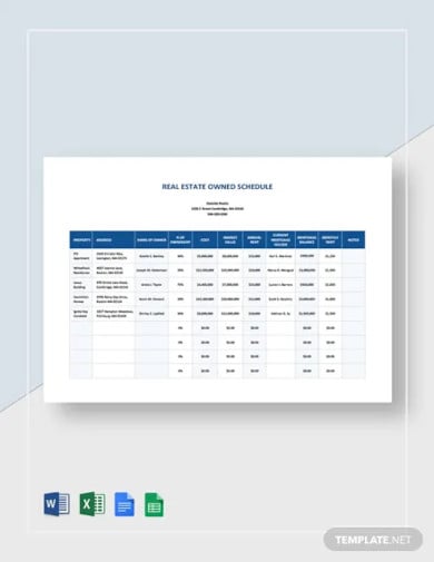 real-estate-owned-schedule-template