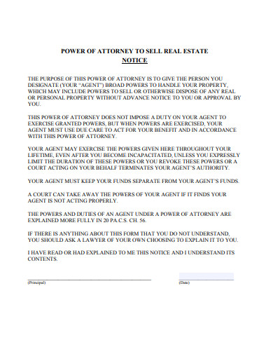 7+ FREE Real Estate Power of Attorney Templates in PDF, Word